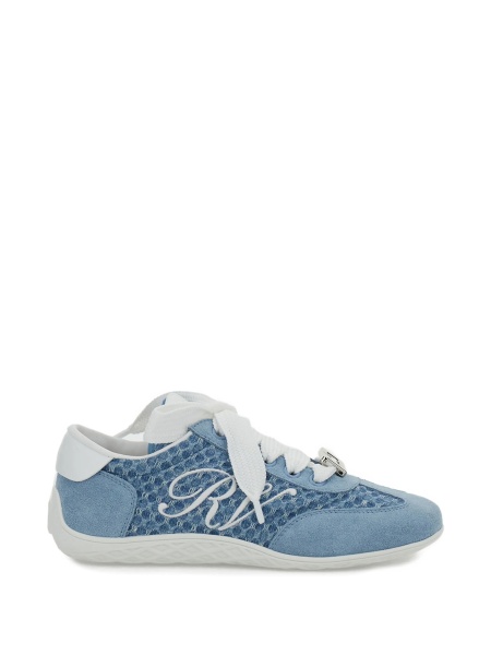Sneakers Roger Vivier albastri din piele si material textil