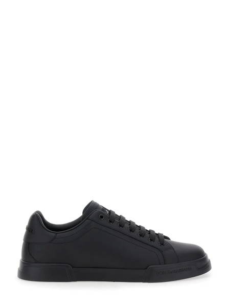Sneakers Sneaker 'Portofino Light' with Patch Logo on the Tongue and Tone-on-Tone Lettering Logo on the Heel in Black Leather for Men