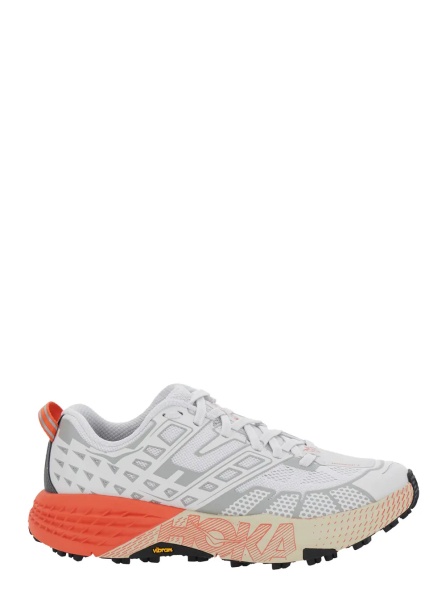Sneakers 'Speedgoat' White Low Top Sneakers with Geometric Motif in Tech Fabric Unisex