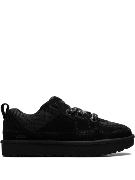 Sneakers UGG negri din material textil si piele intoarsa