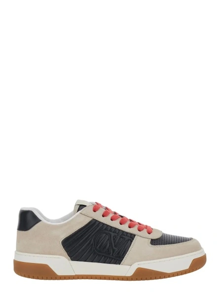 Sneakers Valentino Garavani bej din piele si material textil