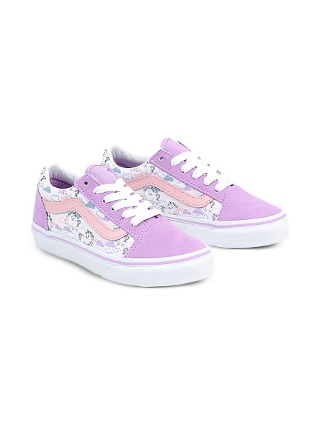 Sneakers Vans violet din material textil si piele