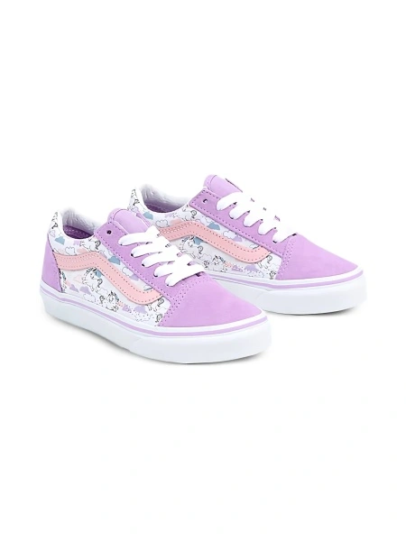 Sneakers Vans violet din material textil si piele