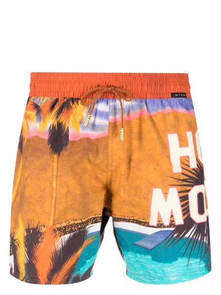 Sort de baie ETRO portocaliu din nylon