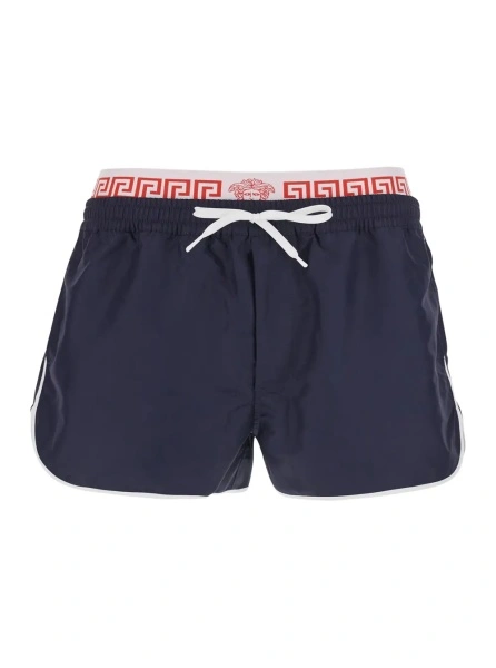 Sorturi Blue Swim shorts with logo band in Tech Fabric Men
