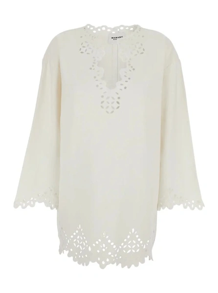 Tinuta de plaja Isabel Marant alba din bumbac