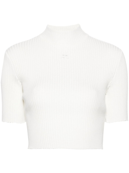 Top tricotat COURRÈGES alb