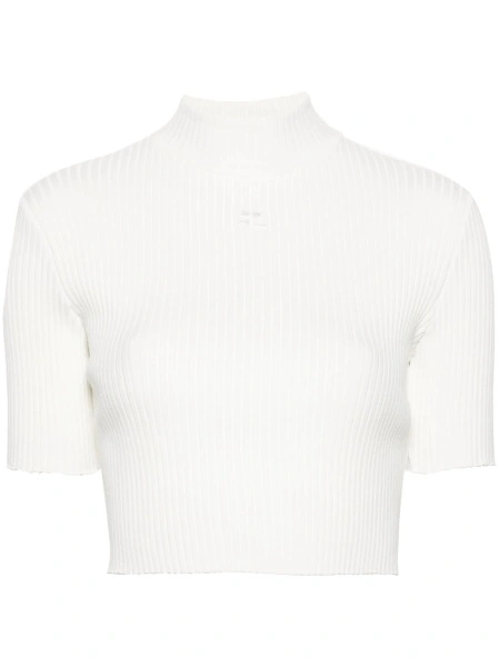 Top tricotat COURRÈGES alb