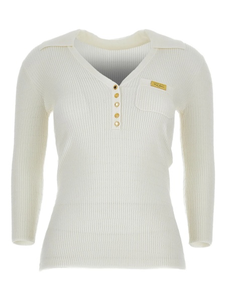 Top tricotat Elisabetta Franchi alb