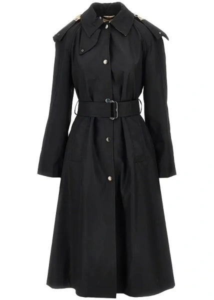 Trenci Burberry negru din gabardina de nylon