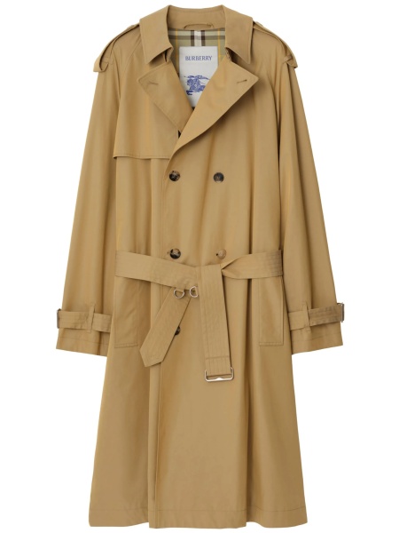 Trenci Burberry vintage check neutru din bumbac