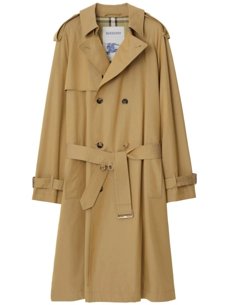 Trenci Burberry vintage check neutru din bumbac