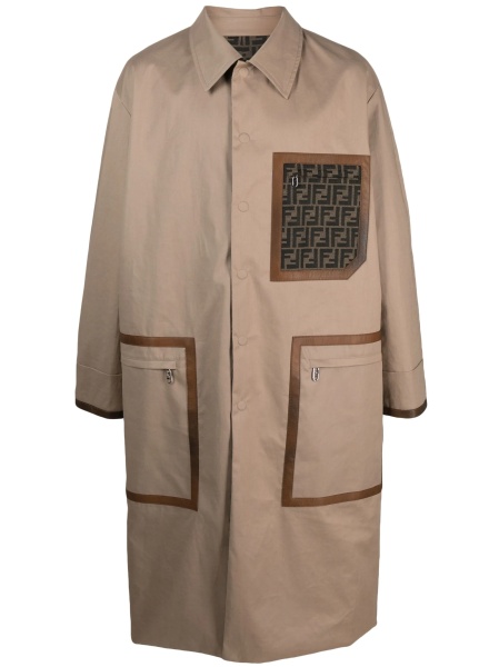 Trenci Fendi neutru din piele si cocos