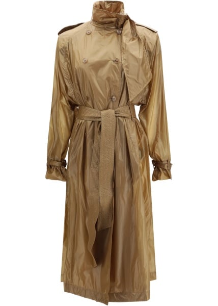 Trenciuri Translucent technical fabric Trench with lavallière collar