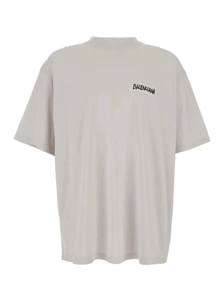 Tricou Balenciaga alb din bumbac