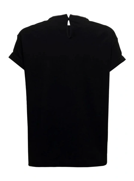Tricou Brunello Cucinelli negru din bumbac