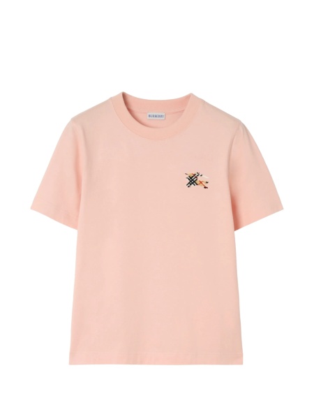 Tricou Burberry roz din bumbac