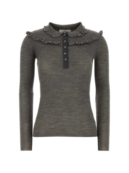 Tricou Chloe gri din lana