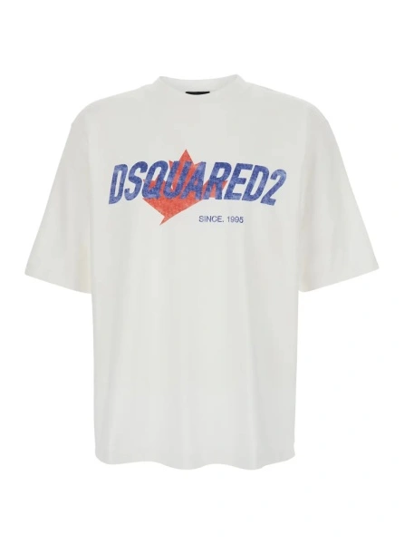 Tricou DSQUARED2 alb din bumbac