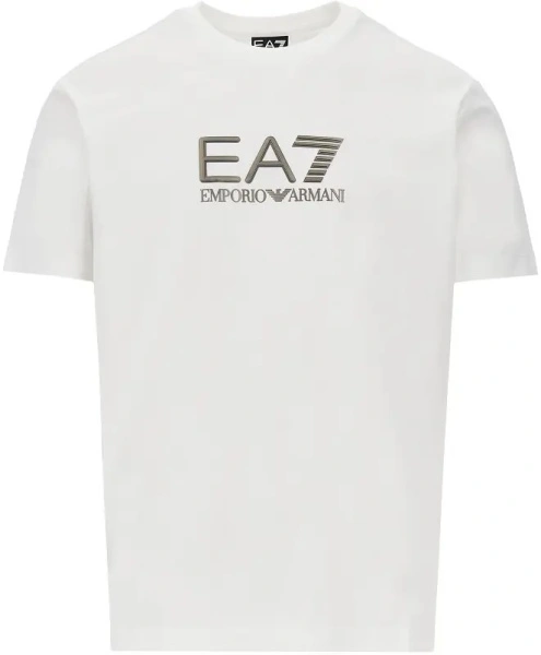 Tricou EA7 alb din bumbac