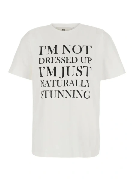 Tricou Elisabetta Franchi alb din bumbac
