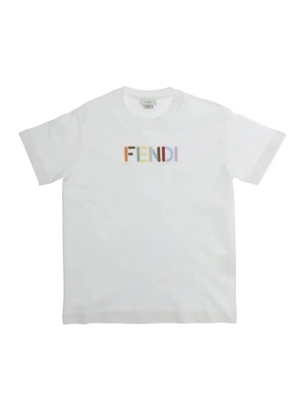 Tricou Fendi alb din bumbac