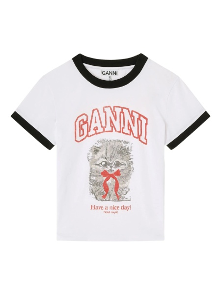 Tricou Ganni alb