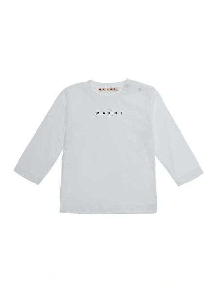 Tricou Marni alb din bumbac