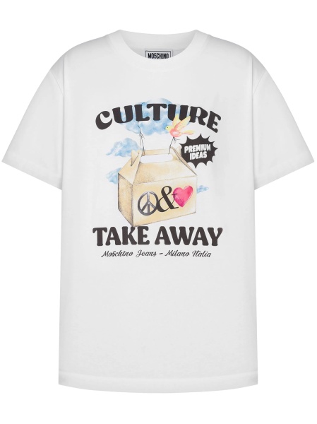 Tricou MOSCHINO JEANS alb