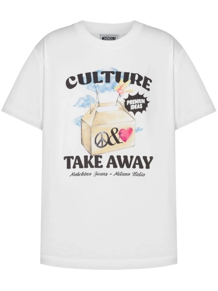 Tricou MOSCHINO JEANS alb
