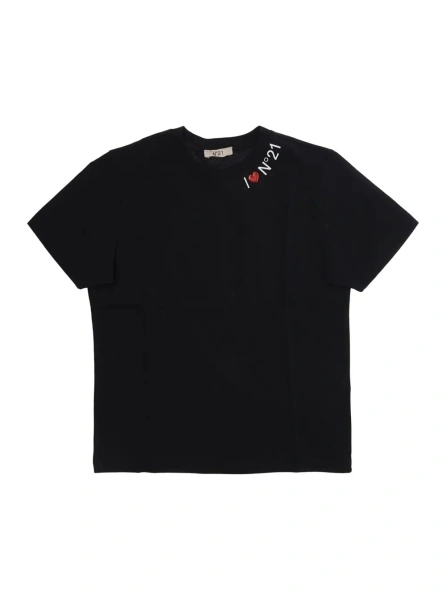 Tricou N°21 Kids negru din bumbac