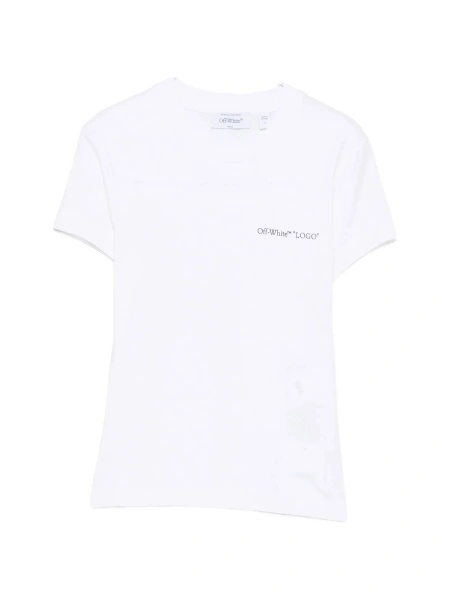 Tricou Off-White alb din bumbac si elastan