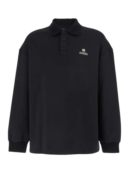 Tricou polo AMIRI negru din bumbac