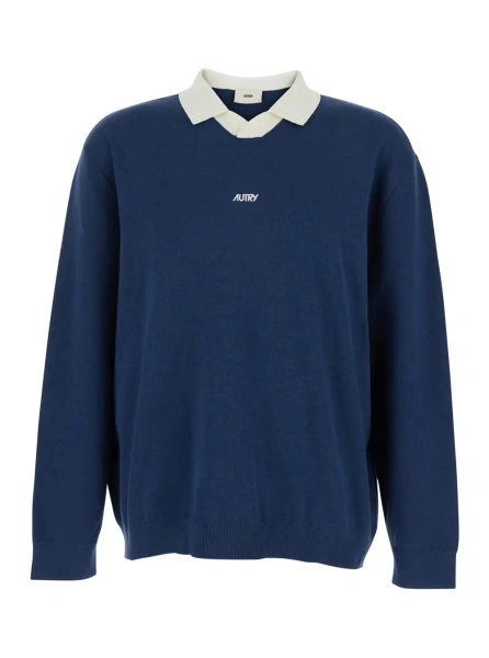 Tricou polo AUTRY albastru din bumbac