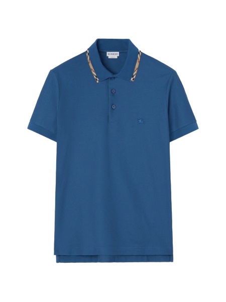 Tricou Polo Burberry albastru din bumbac