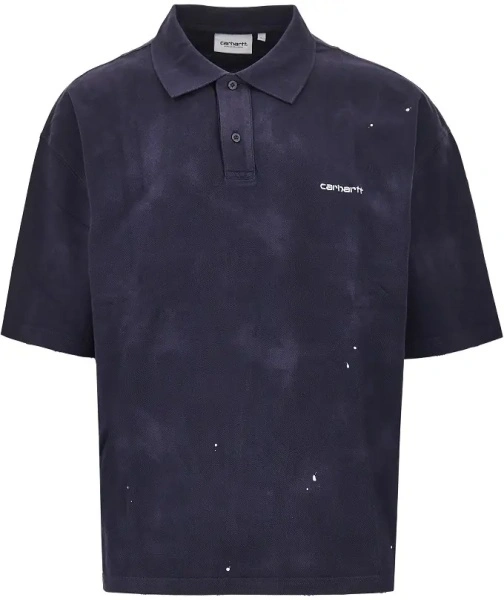 Tricou polo Carhartt albastru din piquet