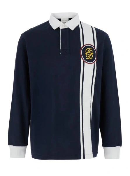 Tricou polo DRÔLE DE MONSIEUR albastru din bumbac