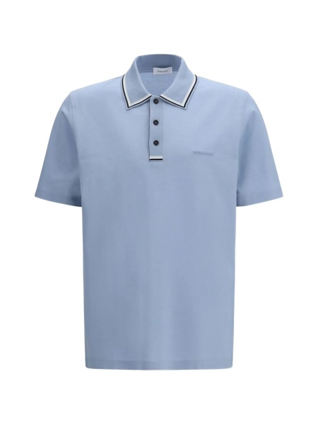 Tricou Polo Ferragamo albastru din bumbac