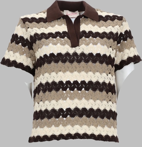Tricou Polo Polo In Cotone Crochet