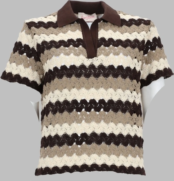 Tricou Polo Polo In Cotone Crochet