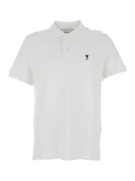 Tricou Polo Polo Shirt with ADC Embroidery on the Front and Classic Collar in White for Men