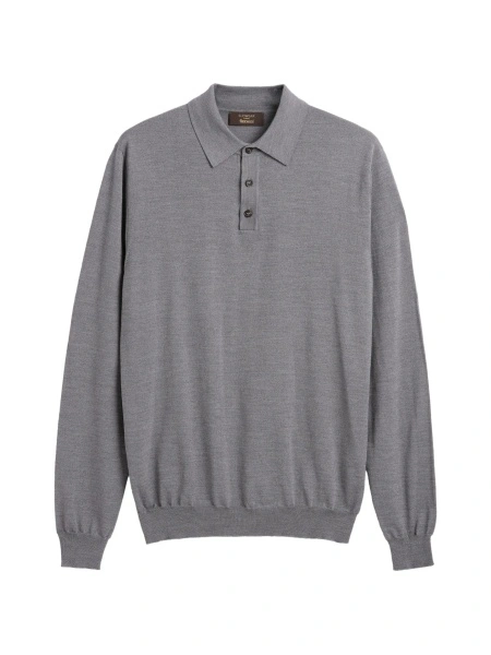 Tricou Polo SLOWEAR ZANONE gri din poliamida si lana