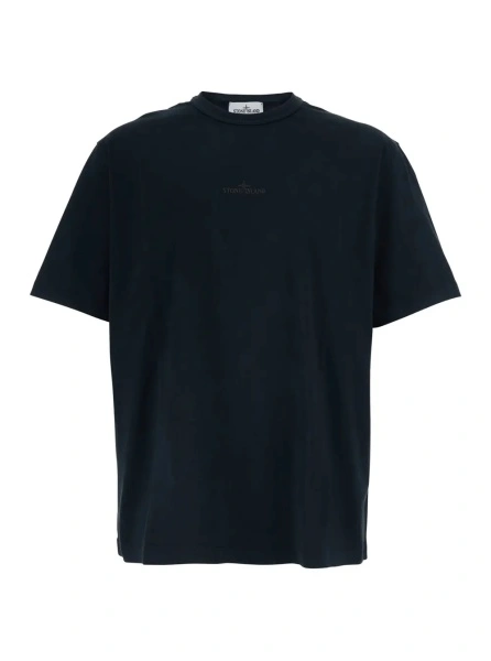 Tricou Stone Island albastru din bumbac