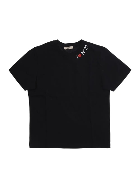 Tricou T-shirt N210GPN0153N21T298F0N900 with short sleeves and cotton, black color, unisex