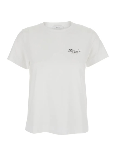 Tricou White T-Shirt with Logo on Front and Back for Women
