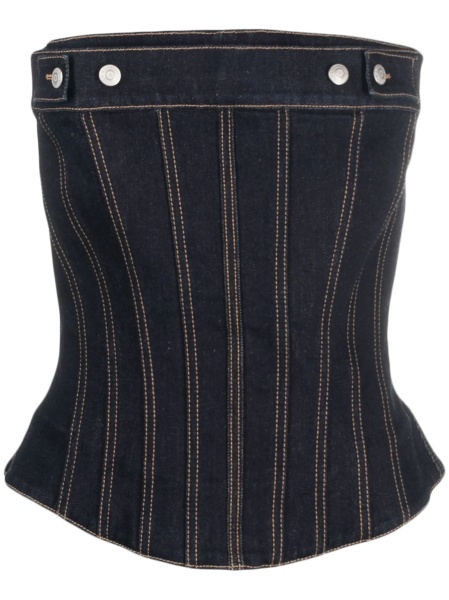 Vesta Alexander McQueen albastra din bumbac si elastan