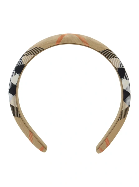 Accesorii beige Headband with check print for Girl
