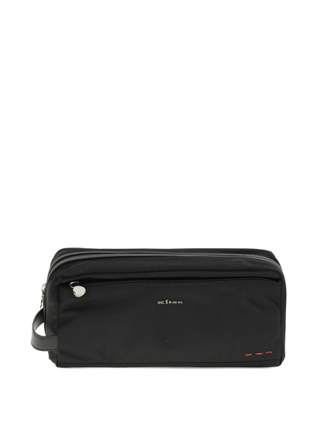 Accesorii de voiaj KITON negre din material textil si piele