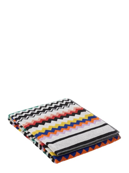 Accesorii multicolor Beach towel with all-over zigzag motif in cotton home