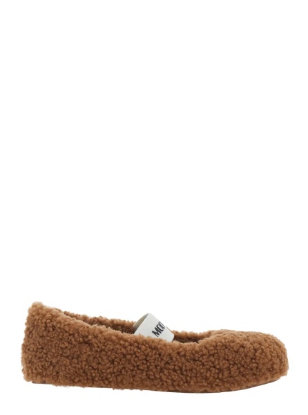 Balerini Ballet shoes with shearling details and brown rubber sole woman
